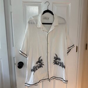 Abercrombie & Fitch Cream Linen Blend Shirt